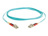 C2G LC-LC 10Gb 50/125 OM3 Duplex Multimode PVC Fiber Optic Cable (LSZH) - Nettverkskabel - LC multimodus (hann) til LC multimodus (hann) - 2 m - fiberoptisk - dupleks - 50 / 125 mikroner - OM3 - halogenfri - akvamarin 85550