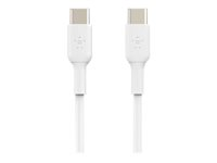 Belkin BOOST CHARGE - USB-kabel - 24 pin USB-C (hann) til 24 pin USB-C (hann) - 2 m - hvit CAB003BT2MWH
