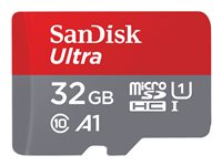 SanDisk Ultra - Flashminnekort (microSDHC til SD-adapter inkludert) - 32 GB - A1 / UHS-I U1 / Class10 - microSDHC UHS-I SDSQUA4-032G-GN6MA