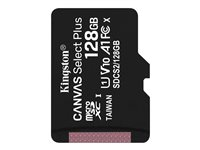 Kingston Canvas Select Plus - Flashminnekort - 128 GB - A1 / Video Class V10 / UHS Class 1 / Class10 - microSDXC UHS-I SDCS2/128GBSP