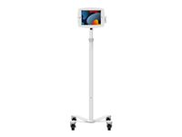 Compulocks iPad Mini 8.3" Space Enclosure Medical Rolling Cart Extended - Vogn - for nettbrett - låsbar - medisinsk - hvit - skjermstørrelse: 8.3" - monteringsgrensesnitt: VESA - for Apple iPad mini (6. generasjon) MCRSTDEXW830IPMSW