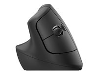 Logitech Lift Vertical Ergonomic Mouse - Vertikal mus - ergonomisk - venstrehendt - optisk - 6 knapper - trådløs - Bluetooth, 2.4 GHz - Logitech Logi Bolt USB-mottaker - grafitt 910-006474
