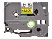 Brother TZe-S651 - Ekstra sterk adhesiv - svart på gult - Rull (2,4 cm x 8 m) 1 kassett(er) laminert teip - for Brother PT-D600, P750, P950; P-Touch PT-3600, D600, D800, E550, E800, P750, P900, P950 TZES651