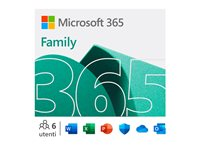 Microsoft 365 Family - Abonnementslisens (1 år) - inntil 6 brukere - ESD - 32/64-bit, Click-to-Run - Win, Mac - All Languages - Eurosone 6GQ-00092