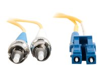 C2G LC-ST 9/125 OS1 Duplex Singlemode PVC Fiber Optic Cable (LSZH) - Koblingskabel - ST-enkeltmodus (hann) til LC-enkeltmodus (hann) - 1 m - fiberoptisk - dupleks - 9 / 125 micron - OS1 - halogenfri - gul 85595
