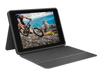 Logitech Rugged Folio - Tastatur og folioveske - Apple Smart connector - QWERTY - Nordisk (dansk/finsk/norsk/svensk) - grafitt - for Rugged Folio for iPad (10th gen) Height: 20 mm Width: 195 mm Length: 256 mm Weight: 570 g. 920-011205