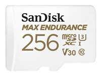 SanDisk Max Endurance - Flashminnekort (microSDXC til SD-adapter inkludert) - 256 GB - Video Class V30 / UHS-I U3 / Class10 - microSDXC UHS-I SDSQQVR-256G-GN6IA