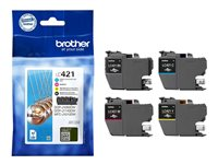 Brother LC421 - 4-pack - svart, gul, cyan, magenta - original - blekkpatron - for Brother DCP-J1140DW, MFC-J1010DW, MFC-J1012DW LC421VAL