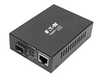 Eaton Tripp Lite Series Gigabit SFP Fiber to Ethernet Media Converter, POE+, International Power Cables, 10/100/1000 Mbps - Fibermedieomformer - 1GbE - 10Base-T, 100Base-TX, 1000Base-T - RJ-45 / SFP (mini-GBIC) - opp til 100 m - for P/N: N001-025-BK, N201-025-BL, N286-01GLX-SLX, N286-01GSX-MDLC N785-INT-PSFP