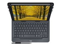 Logitech Universal Folio for 9-10 inch Tablets - Tastatur og folioveske - trådløs - Bluetooth 3.0 - Nordisk 920-008340