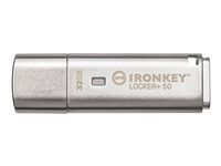 Kingston IronKey Locker+ 50 - USB-flashstasjon - kryptert - 32 GB - USB 3.2 Gen 1 IKLP50/32GB