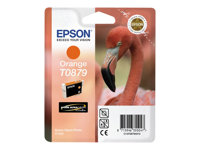 Epson T0879 - 11.4 ml - oransje - original - blære med RF/lyd-alarm - blekkpatron - for Stylus Photo R1900 C13T08794020
