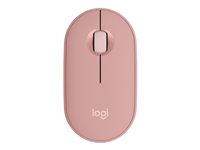 Logitech Pebble Mouse 2 M350s - Mus - optisk - 3 knapper - trådløs - Bluetooth 5.2 LE - tonal rosa 910-007014