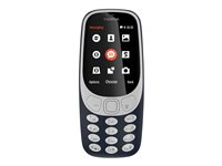 Nokia 3310 Dual SIM - Funksjonstelefon - dobbelt-SIM / Internminne 16 MB - microSD slot - LCD-display - 320 x 240 piksler - rear camera 2 MP - mørk blå A00028090