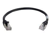 C2G Cat6a Booted Shielded (STP) Network Patch Cable - Koblingskabel - RJ-45 (hann) til RJ-45 (hann) - 30 cm - STP - CAT 6a - formstøpt, uten hindringer, flertrådet - svart 89931