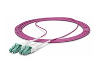 StarTech.com 2m (6.6ft) LC/LC (UPC) OM4 Multimode Fiber Optic Cable, OFNR - Koblingskabel - LC/UPC duplex multi-mode (hann) til LC/UPC duplex multi-mode (hann) - 2 m - 1.6 mm - fiberoptisk - dupleks - 50 / 125 mikroner - OM4 - OFNR - strømkabel - erikafiolett OM4RLCLC2M