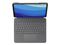 Logitech Combo Touch - Tastatur og folioveske - med styrepute - bakgrunnsbelyst - Apple Smart connector - QWERTY - US International - sand - for Apple 12.9-inch iPad Pro (5. generasjon) 920-010258