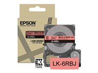 Epson LabelWorks LK-6RBJ - Svart på matt rødt - Rull (2,4 cm x 8 m) 1 kassett(er) hengeboks - tapepatron - for LabelWorks LW-C610 C53S672073