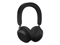 Jabra Evolve2 75 - Hodesett - on-ear - Bluetooth - trådløs - aktiv støydemping - USB-A - lydisolerende - svart - med ladestativ - Optimert for UC 27599-989-989