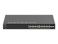 NETGEAR AV Line M4350-24X4V - Switch - L3 - Styrt - 24 x 100/1000/2.5G/5G/10GBase-T (PoE+) + 4 x 1/10/25 Gigabit SFP28 - front til bakside-luftflyt - rackmonterbar - PoE+ (576 W) XSM4328CV-100NES