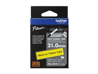 Brother HSE-651E - Svart på gult - Rull (2,1 cm x 1,5 m) 1 kassett(er) hengeboks - varmekrympetape - for P-Touch PT-D800W, PT-E550WVP, PT-P700, PT-P750W, PT-P900W, PT-P950NW HSE651E