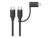 mophie charge stream - USB-kabel - 24 pin USB-C (hann) til 24 pin USB-C (hann) - 1 m - USB Power Delivery (60W) - hvit 409916778