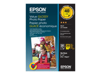 Epson Value Photo Paper Glossy - Blank - 100 x 150 mm 20 ark fotopapir (en pakke 2) - for Expression Home HD XP-15000; Expression Premium XP-900, XP-900 Stickers C13S400044
