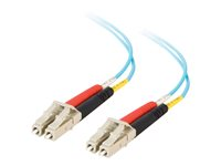 C2G LC-LC 10Gb 50/125 OM3 Duplex Multimode PVC Fiber Optic Cable (LSZH) - Nettverkskabel - LC multimodus (hann) til LC multimodus (hann) - 7 m - 7 m - fiberoptisk - dupleks - 50 / 125 mikroner - OM3 - halogenfri - akvamarin 85553