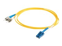 C2G LC-ST 9/125 OS1 Duplex Singlemode PVC Fiber Optic Cable (LSZH) - Koblingskabel - ST-enkeltmodus (hann) til LC-enkeltmodus (hann) - 3 m - fiberoptisk - dupleks - 9 / 125 micron - OS1 - halogenfri - gul 85597