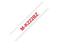 Brother M-K222BZ - Plast - rødt på hvitt - Rull (0,9 cm x 8 m) 1 kassett(er) tape - for P-Touch PT-55, PT-55P, PT-90 MK222BZ