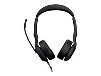 Jabra Evolve2 50 UC Stereo - Hodesett - on-ear - Bluetooth - trådløs, kablet - aktiv støydemping - USB-C - svart - Zoom Certified, Certified for Microsoft Teams, Cisco Webex Certified, Alcatel-Lucent Certified, Avaya Certified, Unify Certified, Amazon Chime Certified 25089-989-899