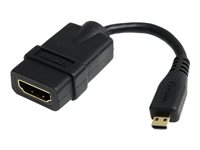 StarTech.com HDMI to micro HDMI 5in High Speed Adapter - HDMI-adapter - 19 pin micro HDMI Type D hann til HDMI hunn - skjermet - svart 4Z10F04125