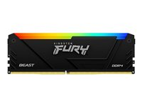Kingston FURY Beast RGB - DDR4 - modul - 16 GB - DIMM 288-pin - 3600 MT/s / PC4-28800 - CL18 - 1.35 V - ikke-bufret - ikke-ECC - svart KF436C18BB2A/16