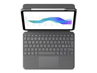 Logitech Folio Touch - Tastatur og folioveske - med styrepute - bakbelysning - Apple Smart connector - QWERTY - Pan Nordic - Oxford-grå - for Apple 10.9-inch iPad Air (4. generasjon, 5. generasjon) 920-009966