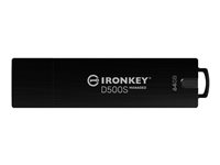 Kingston IronKey D500SM - USB-flashstasjon - kryptert - 64 GB - USB 3.2 Gen 1 - TAA-samsvar IKD500SM/64GB