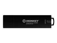 Kingston IronKey D500SM - USB-flashstasjon - kryptert - FIPS 140-3 Level 3 - 64 GB - USB 3.2 Gen 1 - TAA-samsvar IKD500SM/64GB