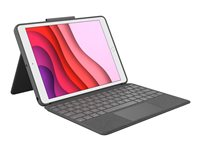 Logitech Combo Touch - Tastatur og folioveske - med styrepute - bakgrunnsbelyst - Apple Smart connector - QWERTY - Pan Nordic - grafitt - for Apple 10.2-inch iPad (7. generasjon, 8. generasjon, 9. generasjon) 920-009628
