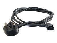 C2G 3m 18 AWG UK 90° Power Cord (IEC320C13R to BS 1363) - Strømkabel - IEC 60320 C13 til BS 1363 (hann) vinklet - 3 m - svart C2G82036