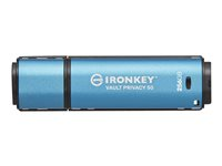 Kingston IronKey Vault Privacy 50 Series - USB-flashstasjon - kryptert - 256 MB - USB 3.2 Gen 1 - TAA-samsvar IKVP50/256GB