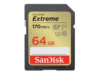 SanDisk Extreme - Flashminnekort - 64 GB - Video Class V30 / UHS-I U3 / Class10 - SDXC UHS-I SDSDXV2-064G-GNCIN