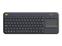 Logitech Wireless Touch Keyboard K400 Plus - Tastatur - trådløs - 2.4 GHz - Nordisk - svart 920-007141