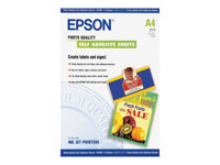 Epson Photo Quality Self Adhesive Sheets - Selv-adhesiv - A4 (210 x 297 mm) - 167 g/m² - 10 stk ark - for Expression Home HD XP-15000; Expression Premium XP-540, 6000, 6005, 900 C13S041106