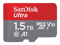 SanDisk Ultra - Flashminnekort (microSDXC til SD-adapter inkludert) - 1.5 TB - A1 / UHS Class 1 / Class10 - microSDXC UHS-I SDSQUAC-1T50-GN6MA