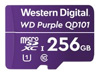 WD Purple SC QD101 WDD256G1P0C - Flashminnekort - 256 GB - UHS-I U1 / Class10 - microSDXC UHS-I - purpur WDD256G1P0C
