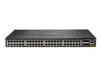 HPE Aruba 6300F - Switch - L3 - Styrt - 48 x 10/100/1000 + 4 x 1 Gigabit / 10 Gigabit / 25 Gigabit / 50 Gigabit SFP56 (opplink / stabling) - front og side til bakside - rackmonterbar JL667A#ABB