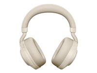 Jabra Evolve2 85 MS Stereo - Hodesett - full størrelse - Bluetooth - trådløs, kablet - aktiv støydemping - 3,5 mm jakk - lydisolerende - beige - Certified for Microsoft Teams 28599-999-898