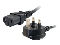 C2G Universal Power Cord - Strømkabel - BS 1363 (hann) til power IEC 60320 C13 - 50 cm - formstøpt - svart 88511