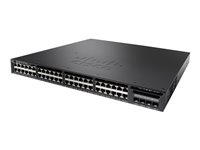 Cisco Catalyst 3650-48PS-E - Switch - L3 - Styrt - 48 x 10/100/1000 (PoE+) + 4 x SFP - stasjonær, rackmonterbar - PoE+ (390 W) WS-C3650-48PS-E