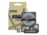 Epson LabelWorks LK-5BWJ - Hvit på matt svart - Rull (1,8 cm x 8 m) 1 kassett(er) hengeboks - tapepatron - for LabelWorks LW-C410, LW-C610 C53S672083