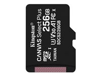 Kingston Canvas Select Plus - Flashminnekort - 256 GB - A1 / Video Class V30 / UHS Class 3 / Class10 - microSDXC UHS-I SDCS2/256GBSP